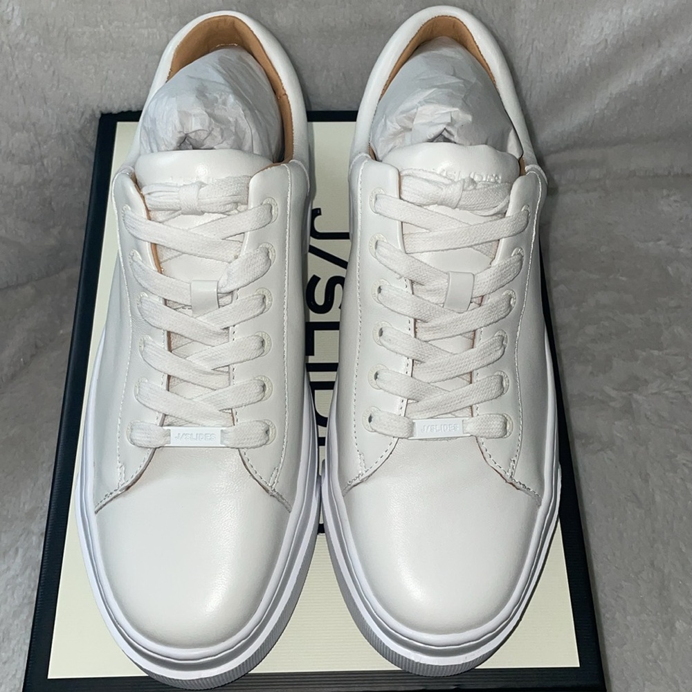 NWT J/SLIDES AMANDA White Leather Sneaker - Picture 8 of 15